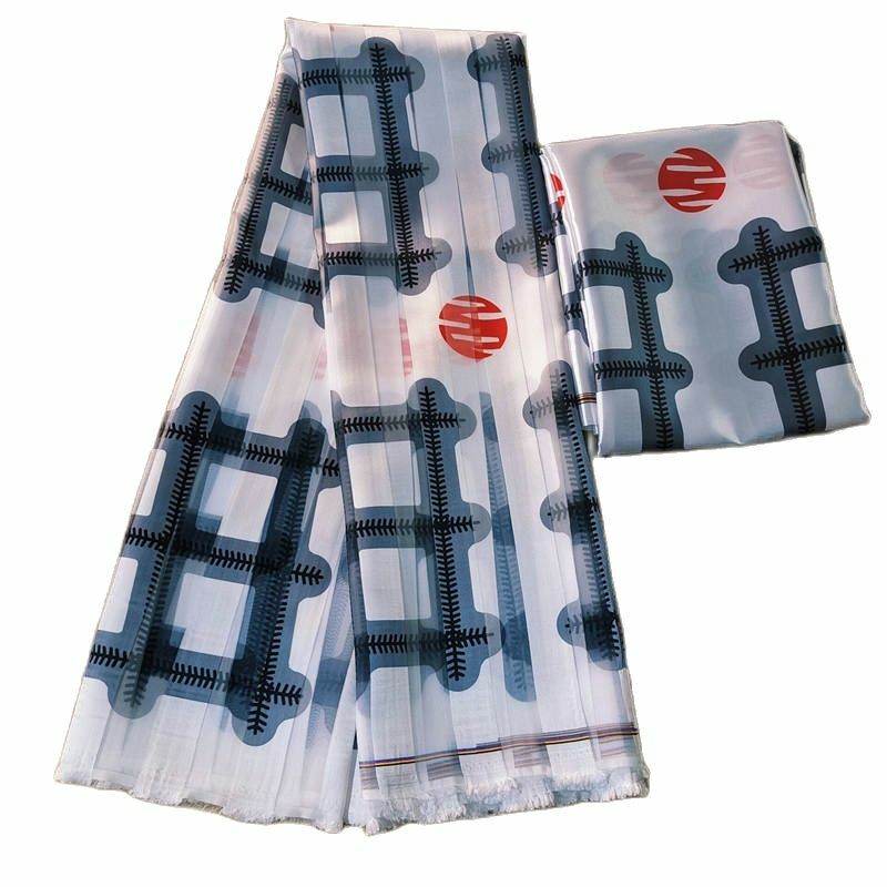 Tissu Africain en Satin Organza de 6 Yards, Tissu Imprimé de Haute Qualité pour Robe de Soirée, Nouvelle Collection 2023