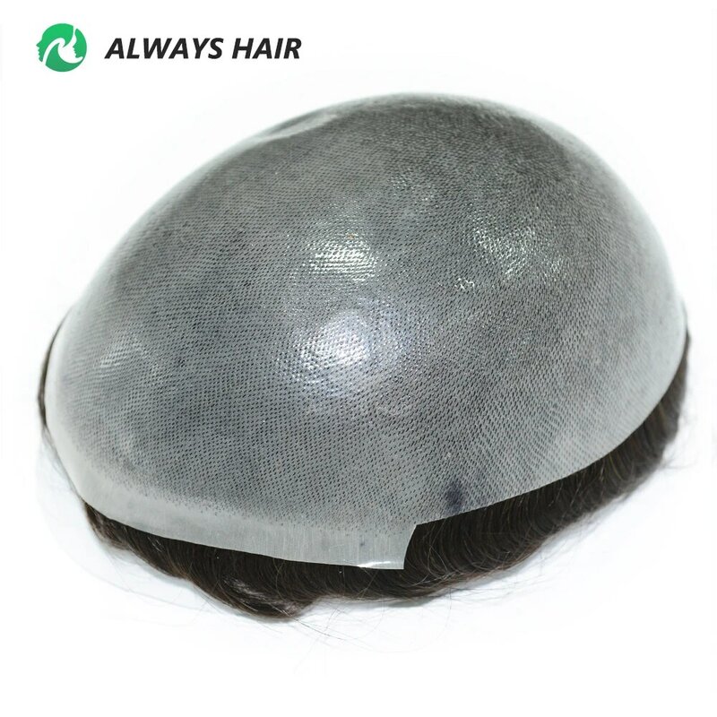 OS25 - Thin Skin Toupee Indian Hair Wigs for Man Hair Density 100% 110% 130% 1/8" V Loop Front and Knot Hair Prosthesis System