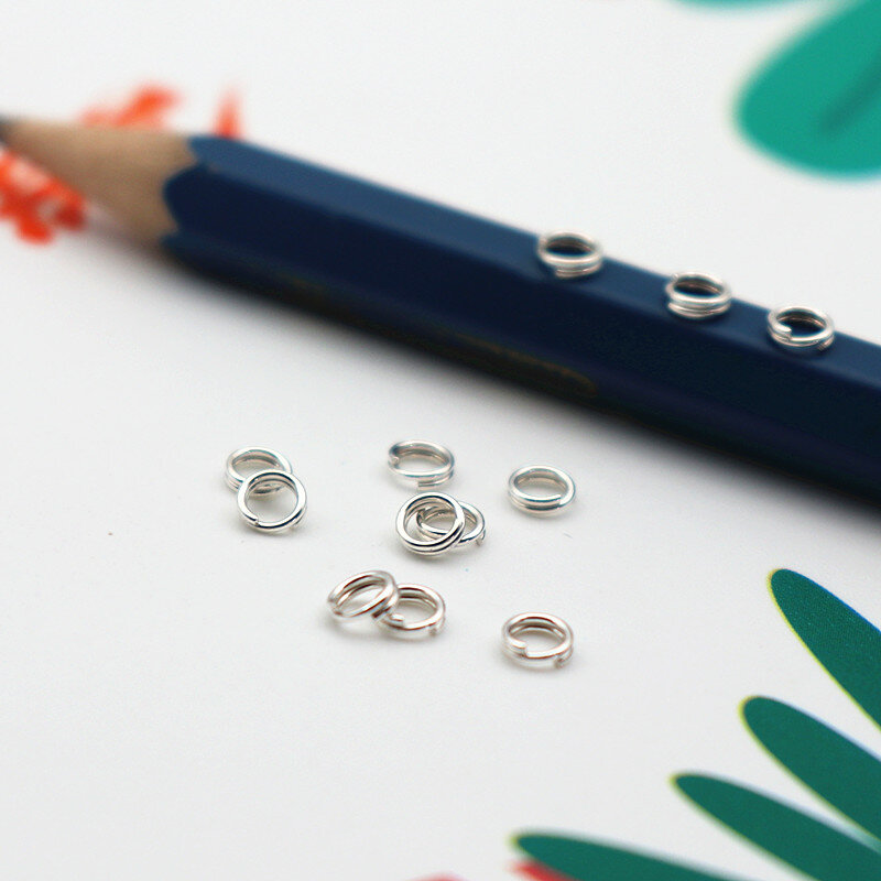 925 prata esterlina sólida duplo salto split anéis para fazer jóias diy componentes encontrar