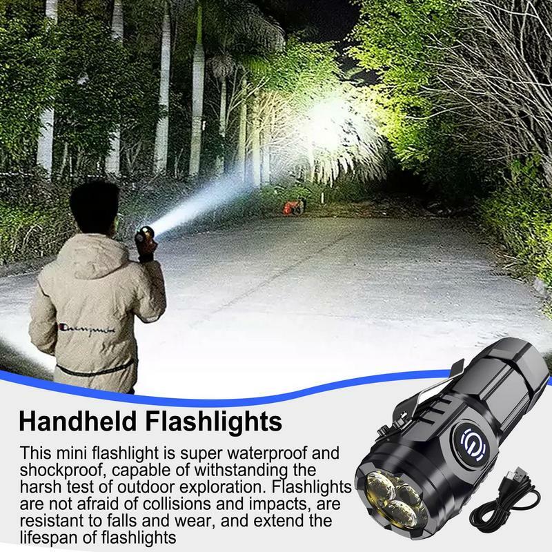 Mini-Taschenlampe leistungs starke Handheld-Taschenlampen kompakte wasserdichte einstellbare Helligkeit Hochleistungs-Taschenlampe Geschenke für Männer Papa