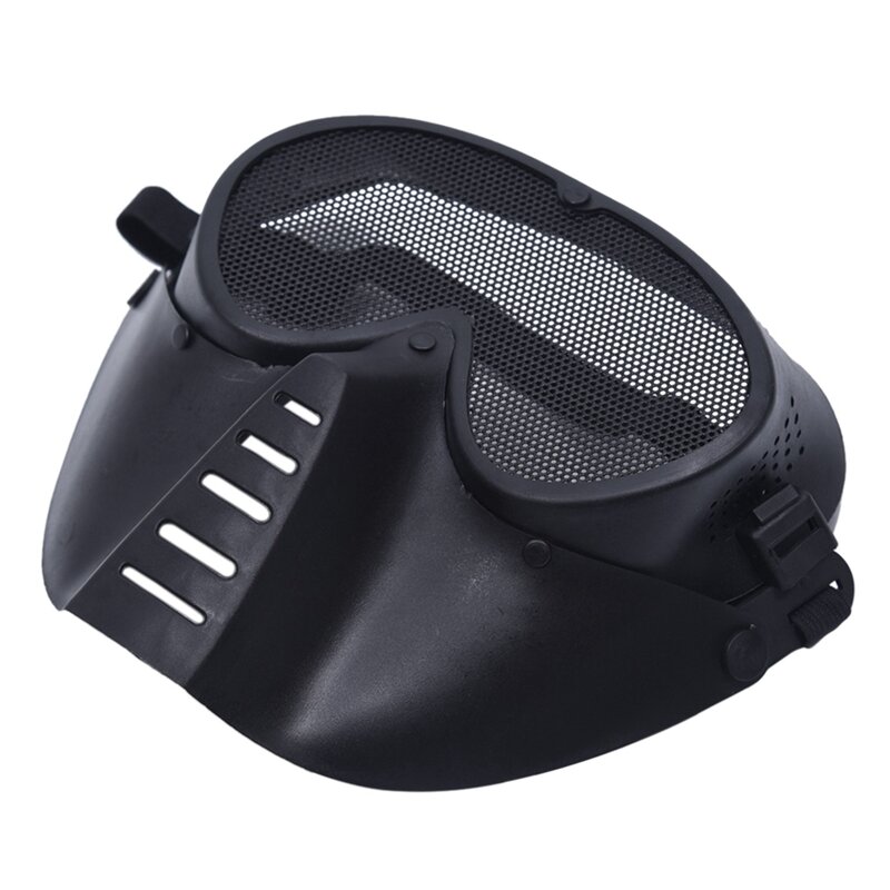 Airsoft máscara protetora para paintball, cor preta, 3x