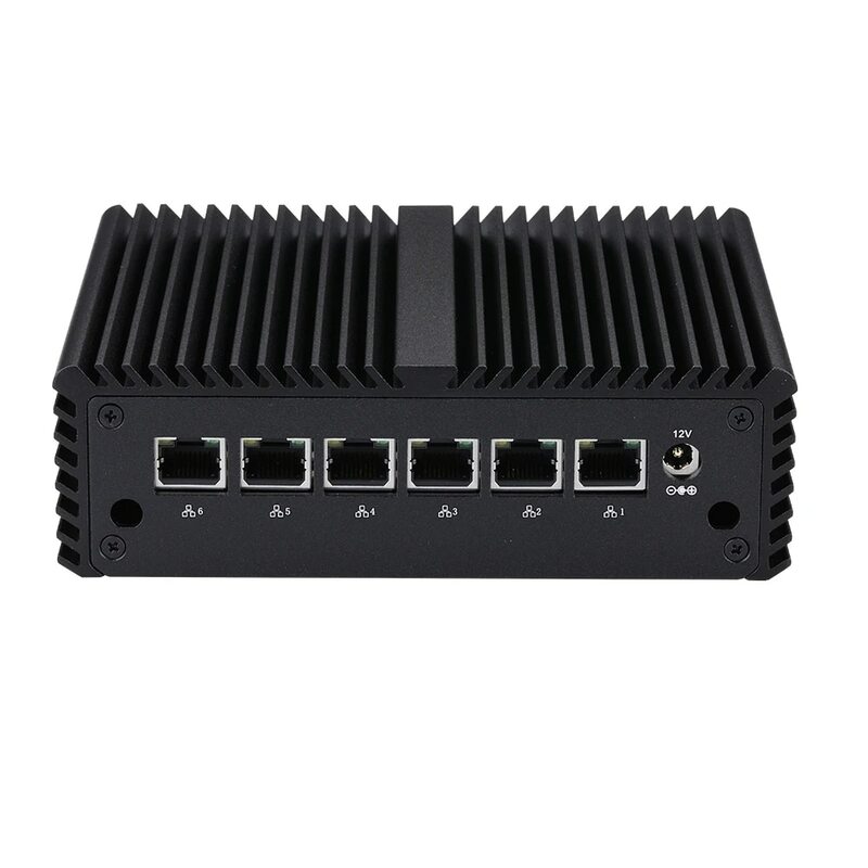 Qotom-Mini PC Soft Router, 6x Intel i225V, 2.5G LAN, RJ-45 Console, CPU Core i3-10110U/ i5-10210U, Firewall Gateway