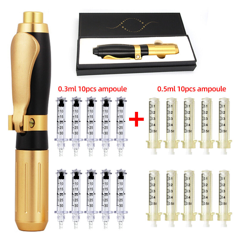 0.3/0.5ML Adjustable Pressure Pen Hyaluron Acid Pen Reduce Blemishes Wrinkles Thickening Lips Hyaluronic Acid Syringe Atomizer