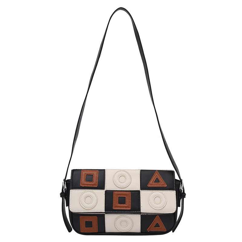 Женская сумка-мессенджер с контрастной прострочкой, портативная маленькая квадратная сумка на плечо, новинка весны 2022, модная сумка-мессенджер для подмышек