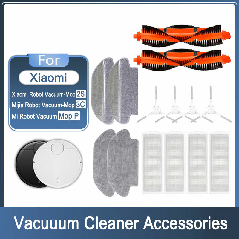 Filter For Xiaomi Mijia Robot Vacuum Mop 2S 3C Mi Robot Vacuum Mop P Accessories Mop Cloths Main Side Brush XMSTJQR2S STYJ02YM