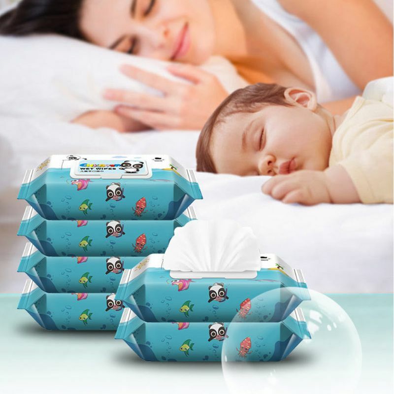60 Sheets Cleaning Wipes Children Friendly Portable Hand Wipes Plant Extract Cleaning Supplies