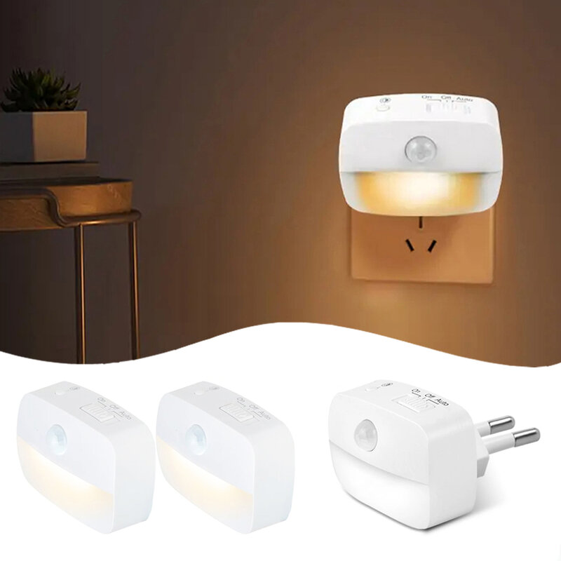 LED Night Light Motion Sensor EU Plug Lamp Nightlights For Children Bedroom Decoration Hallway Stairs WC Bedside Night Lamp