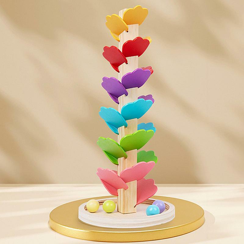 Ball Run Toy Wooden Colorful Musical Tree Ball Drop Toy Montessori Toys Educational Building Blocks Multifunctional For Nursery
