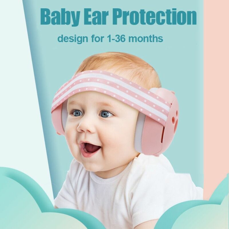 ABS penutup telinga peredam kebisingan bayi, Pelindung pendengaran dapat diatur peredam kebisingan dengan bando elastis meningkatkan tidur