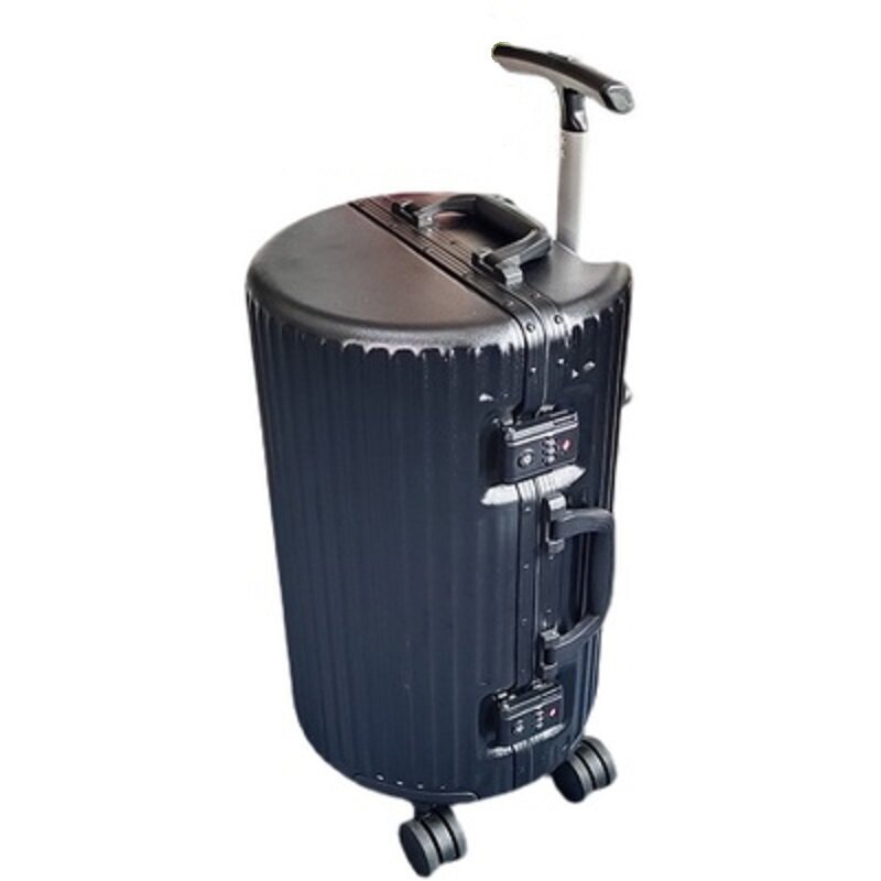 Barrel Type Aluminium Frame Luggage 20 Inch 360 Degree Swivel Suitcase Wheel Waterproof Travel Case Boarding Password Suitcase