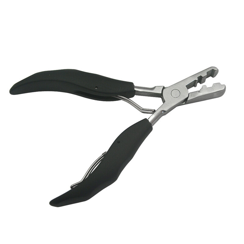 5.7 polegadas 2 em 1 Alicate Black Handle com ranhuras planas de 3mm e 5mm ranhuras Pré-Bonded Hair Extension Clamp
