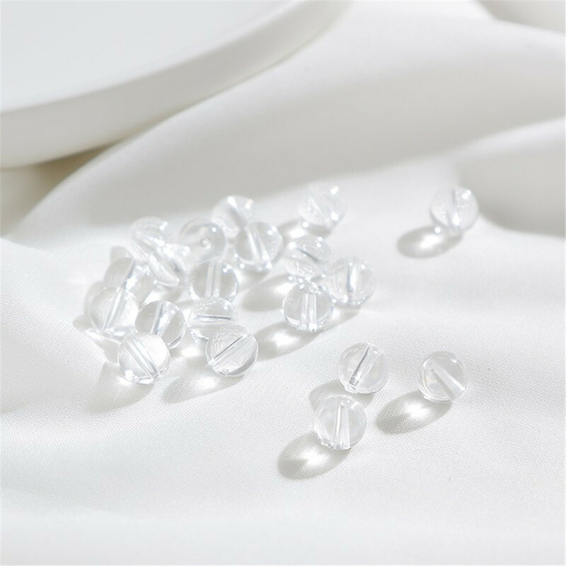 Manik-manik kristal putih alami buatan tangan Diy gelang manik-manik kalung bahan perhiasan aksesori L367