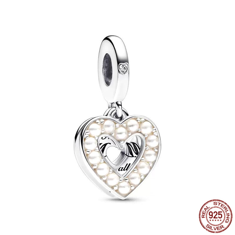 Nuovo argento Sterling 925 che cambia colore cuore e blu Spinnable Heart Charm Bead fai da te creazione di gioielli adatti al braccialetto Pandora originale