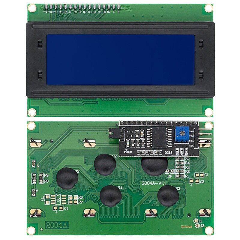 LCD2004 + I2C 2004 20x4 2004A 블루/그린 스크린 HD44780 문자 LCD /w IIC/I2C 직렬 인터페이스 어댑터 모듈, arduino용