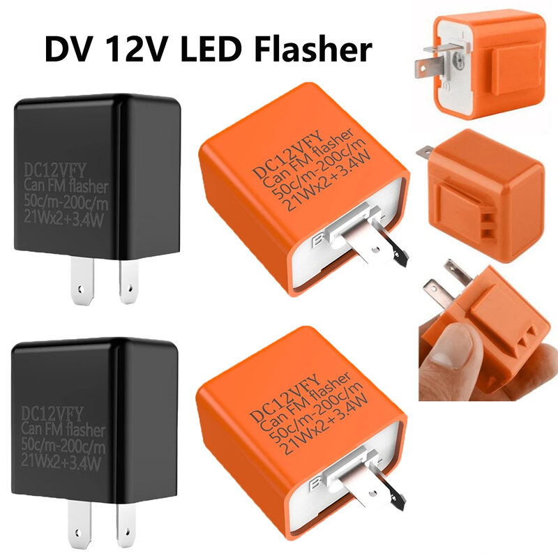 2 Pin LED Flasher Relay 12V Adjustable Frequency of Turn Signals Blinker Indicator Relays For Motorcycle Motorbike Accessories