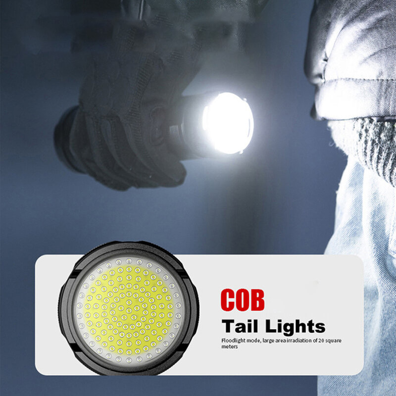 Linterna LED recargable por USB de 20000W, luz de Flash con Zoom de alta potencia, linterna táctica COB de tiro largo, 990000000LM