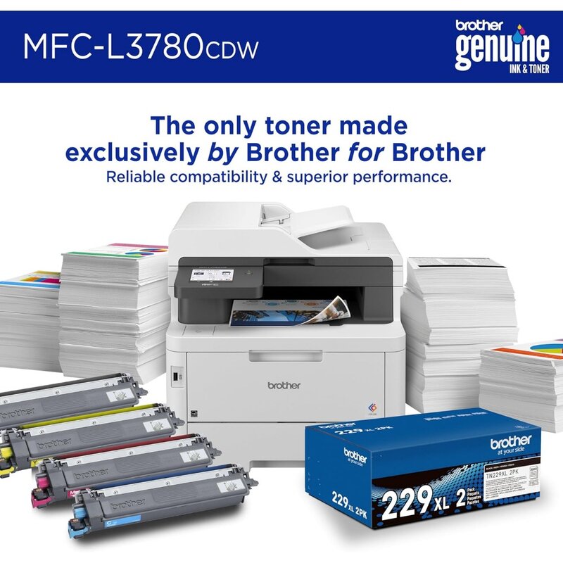 Беспроводной цифровой цветной многофункциональный принтер MFC-L3780CDW с качественным лазерным выходом, односторонняя дуплексная копия и сканирование