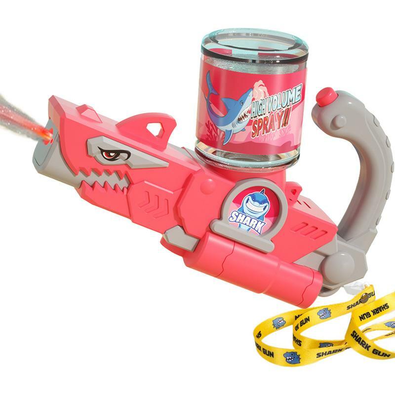 미스트 스프레이 물 장난감 상어 모양 전기 장난감, 조명 및 소리, 창의적인 물놀이 야외 장난감, 수영장 파티 남아용