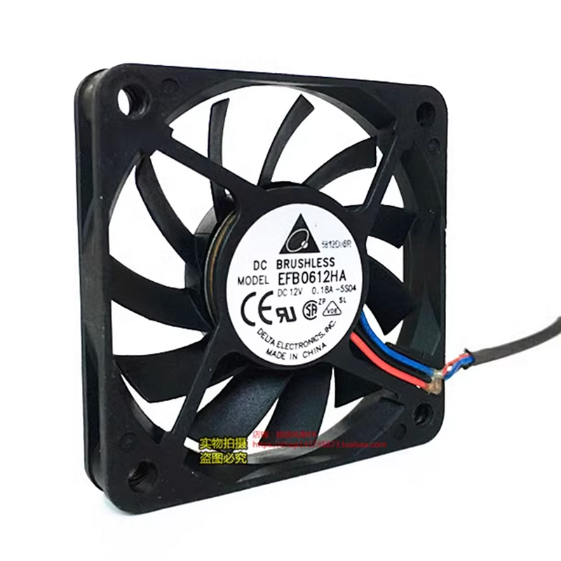 For Delta EFB0612HA 6010 12V 0.18A 6CM 60MM 3-Wire Speed Durability Ball Bearing Cooling Fan 60*60*10MM
