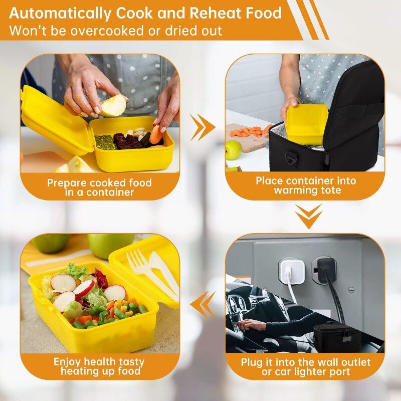 Chauffe-aliments portable, mini boîte à lunch micro-ondable personnelle pour une utilisation dans la voiture, le camion, les voyages, le camping, le travail