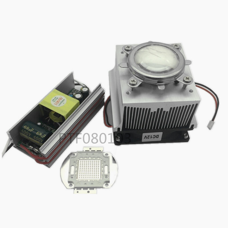 LED ultravioleta de alta potencia, 50 W, 395-400nm, UV, controlador de AC85-265V de 50 W, Kit de lentes de disipador térmico