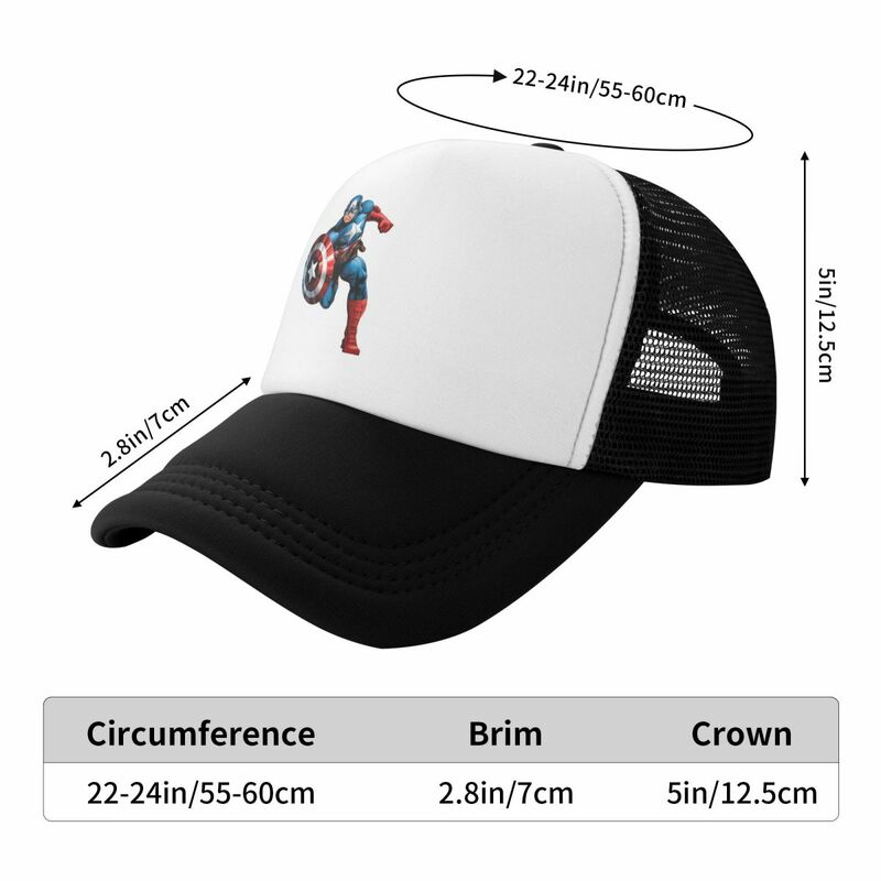 Custom Print Punk Captain America Baseball Cap Men Women Adjustable Trucker Hat Sun Protection