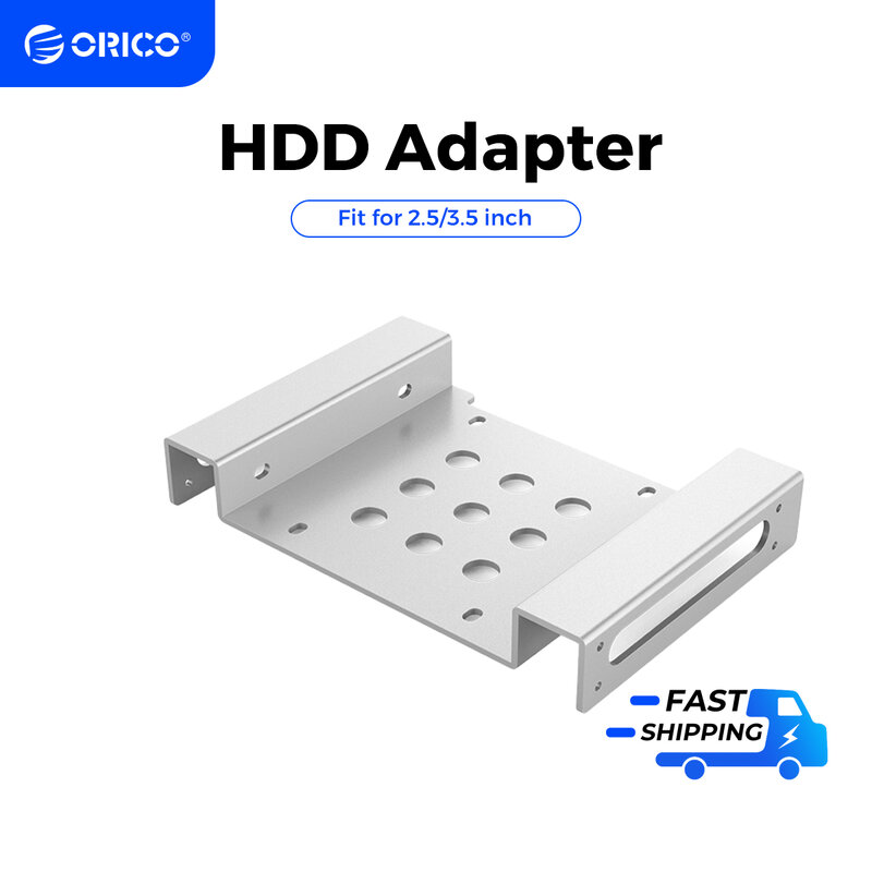 Orico Aluminum 5.25 Inch untuk 2.5 atau 3.5 Inci Hard Drive HDD SSD Converter Adaptor Mounting Bracket Hard Drive Kandang