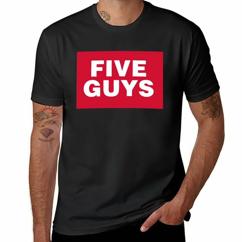 T-shirt gráfica Anime masculina, Five Guys for Fans, Roupa estética, T-shirts extragrandes