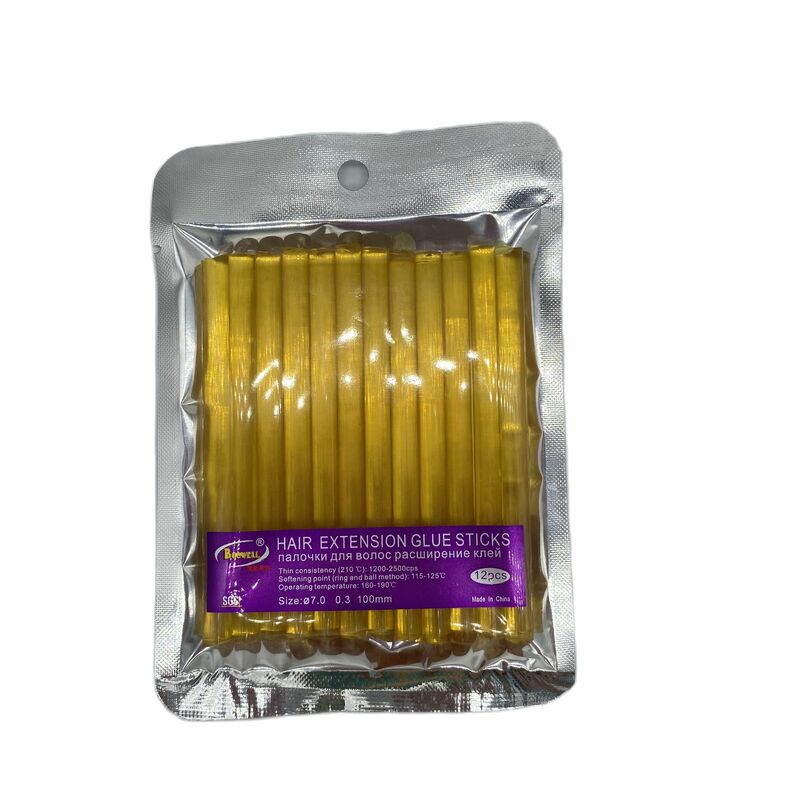 24 шт./лот, жёлтые клеевые палочки для наращивания волос