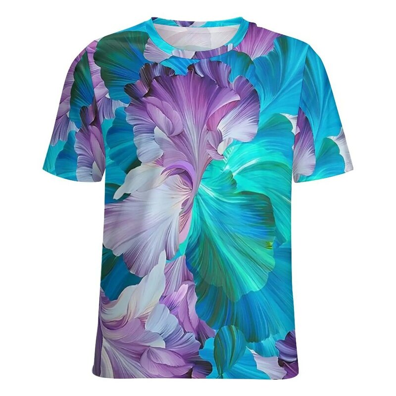 Plus Size Unisex Short Sleeve O-neck Full Printed T Shirt for Women Men