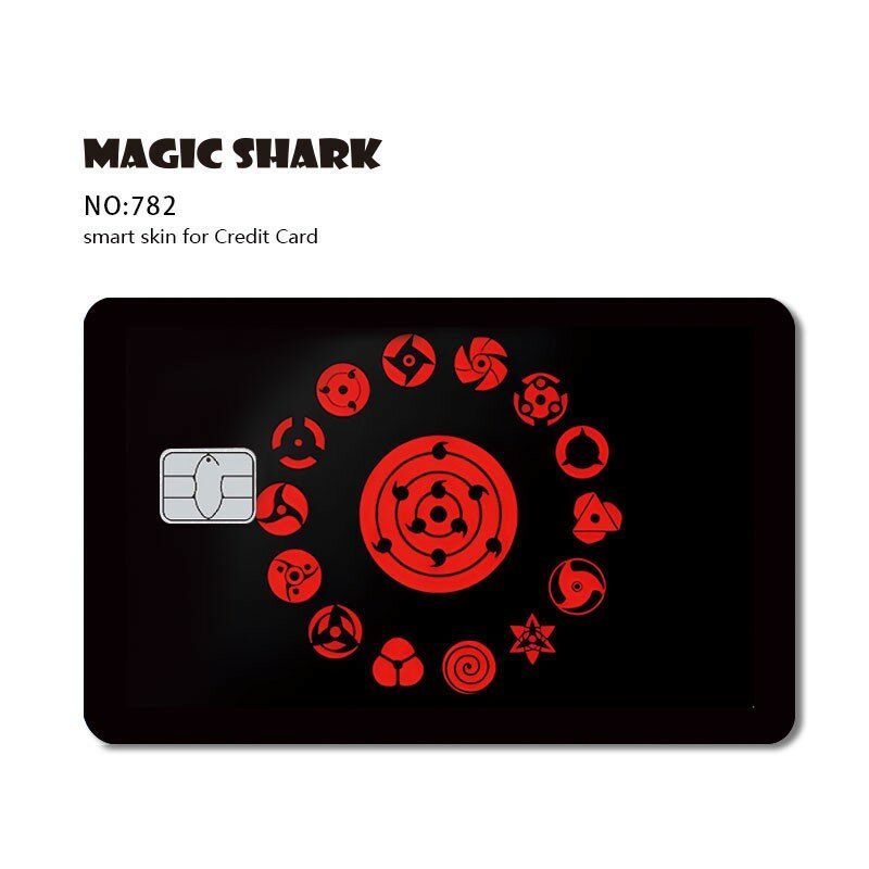 Magic Shark Earth Golden Flower Cat Ainime Circuit Board Cover in pellicola adesiva in pelle opaca per carta di credito