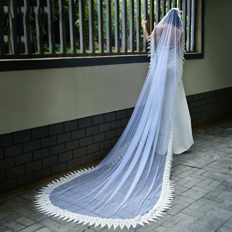غطاء رأس كبير للزهور للعروس ، ملفوف بالكامل ، حجاب زفاف ، BL4062
