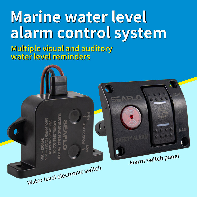 Panel de interruptor de detección de nivel de agua marina, sistema de alarma automático, bomba de sentina, accesorios de detección de alarma