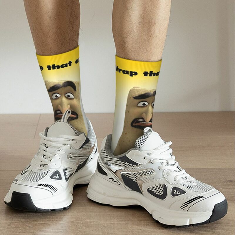 Poster Retro Hip Hop kaus kaki kompresi pria gila uniseks pesta sosis kartun gaya jalanan bermotif lucu baru