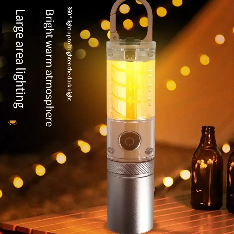 FLSTAR FIRE-linterna LED superbrillante de 30W, antorcha de Zoom telescópico para acampar al aire libre, batería integrada, linterna recargable tipo C