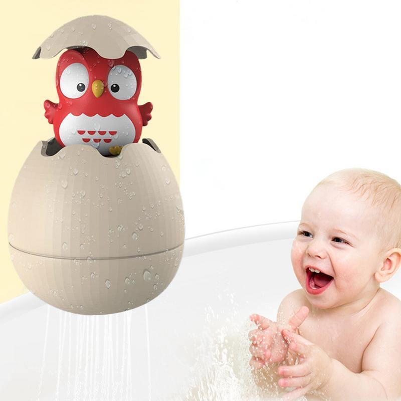 Coruja ovo banho brinquedos para bebê, Aspersor de água, Banheiro aspersão natação, Cute Toddler Toys, Novo