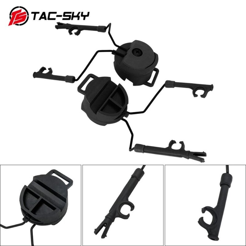 TS TAC-SKY COMTAC III Military Tactical Headset Hearing Protection Silicone Earmuffs with U94 PTT and ARC Helmet Mount Adapter