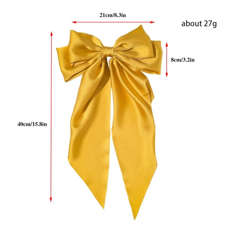 Fita monocromática de cetim Big Bows Hairpin, clipes para primavera, acessórios para mulheres e meninas, moda coreana headwear, verão, 11, 2023