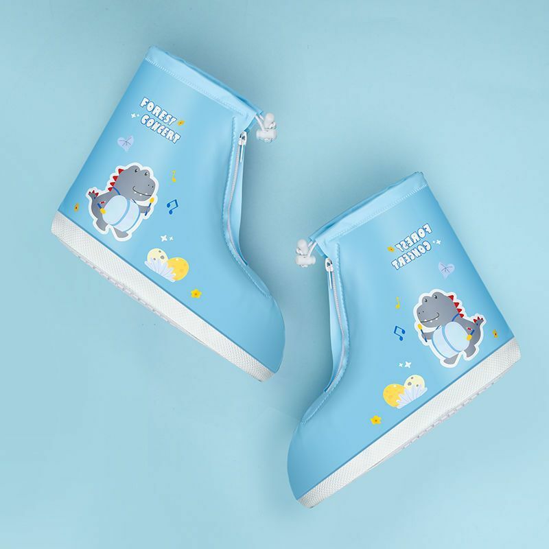 Pokrowce przeciwdeszczowe na buty dla dzieci dla chłopców i dziewcząt wodoodporny PVC buty wodne obejmuje Cute Cartoon studentów nakładka ochronna na buty cztery pory roku