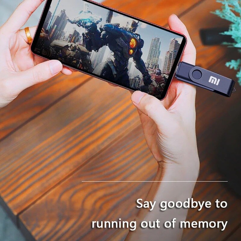 แฟลชไดรฟ์3.2 Xiaomi 2TB 1TB USB ใหม่ความเร็วสูงถ่ายโอนข้อมูล pendrive โลหะ Type-C อินเตอร์เฟซ USB pendrive แฟลชไดรฟ์กันน้ำ