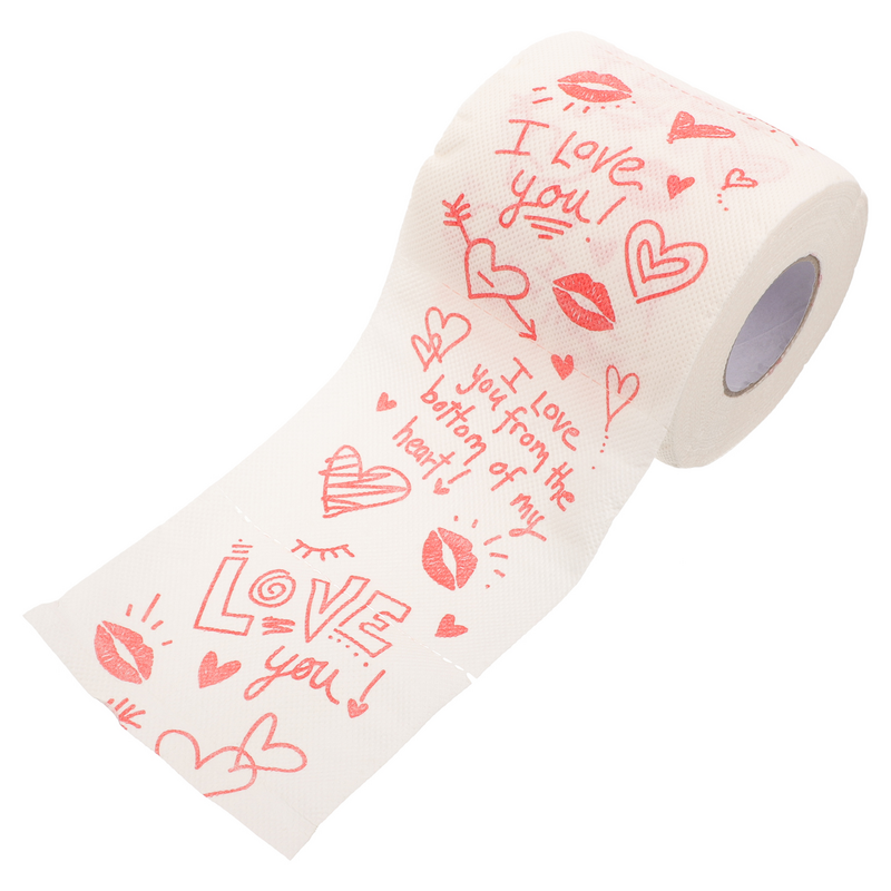 Love Valentine Printed Roll Paper Valentine Printing Napkin Bathroom Roll Tissue Toilet Paper