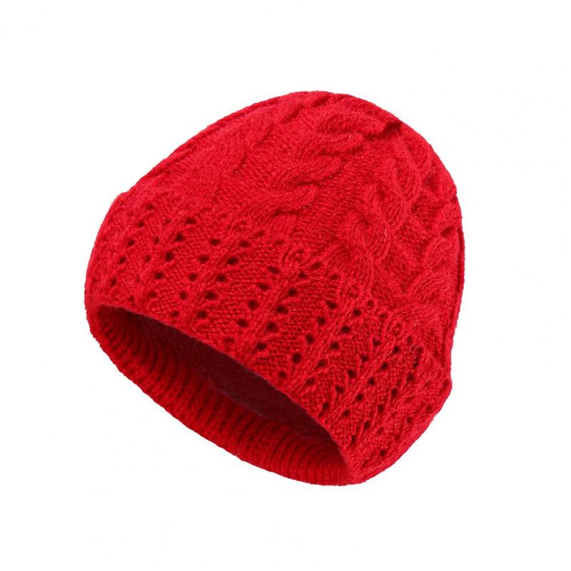 Topi Wanita Sederhana Topi Rajut Warna Solid Nyaman Topi Tengkorak Wanita Termal Musim Dingin