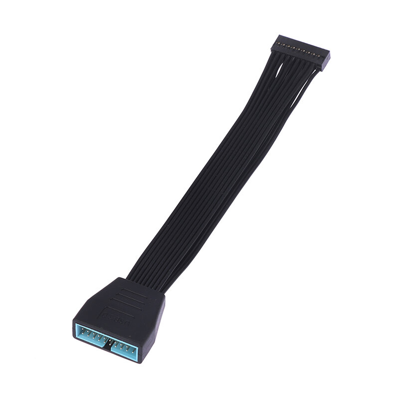 Cabo de fio plano preto para placa-mãe, Cabeçalho de extensão interna, Mini USB 3.0 pequeno, 19 pinos, 20 pinos, 5.9 ", 15cm, 1pc