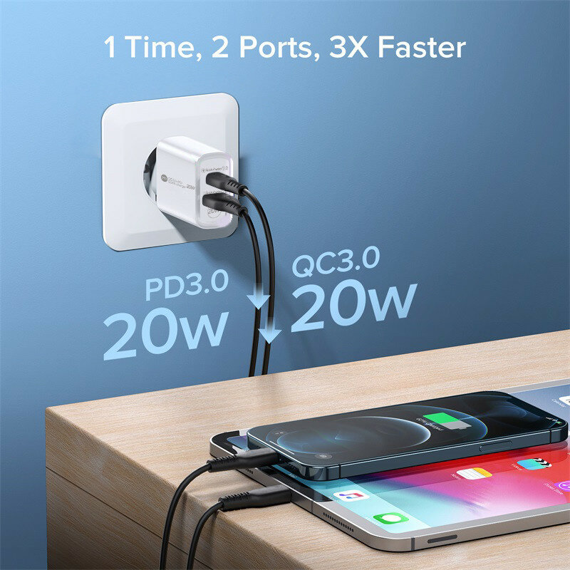 Chargeur USB PD 3.0, Charge rapide, adaptateur de téléphone, pour iPhone 14 13 12 Pro MAX Airpods Huawei Xiaomi Samsung
