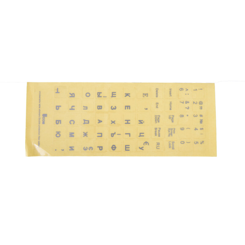 Autocollants de clavier de lettres blanches de fond transparent, autocollants de clavier transparents en russe pour lapmédication, ordinateur