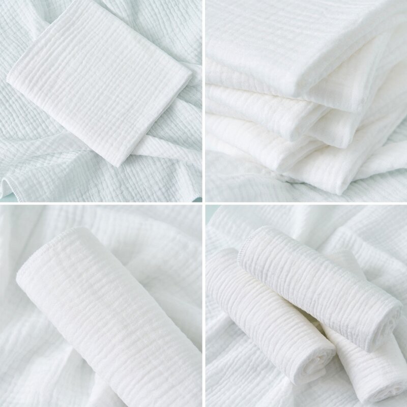 Fraldas de gaze de algodão para bebês, fraldas, recém-nascido, lavável, reutilizável, dupla camada, toalhas macias, 43x45cm, 8pcs