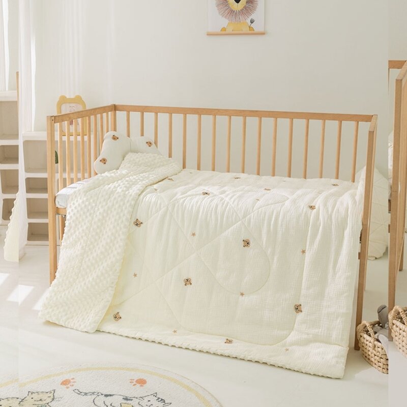 Couverture épaisse chaude pour bébé à 3 couches, couverture réception pour nouveau-né avec pointillé, livraison