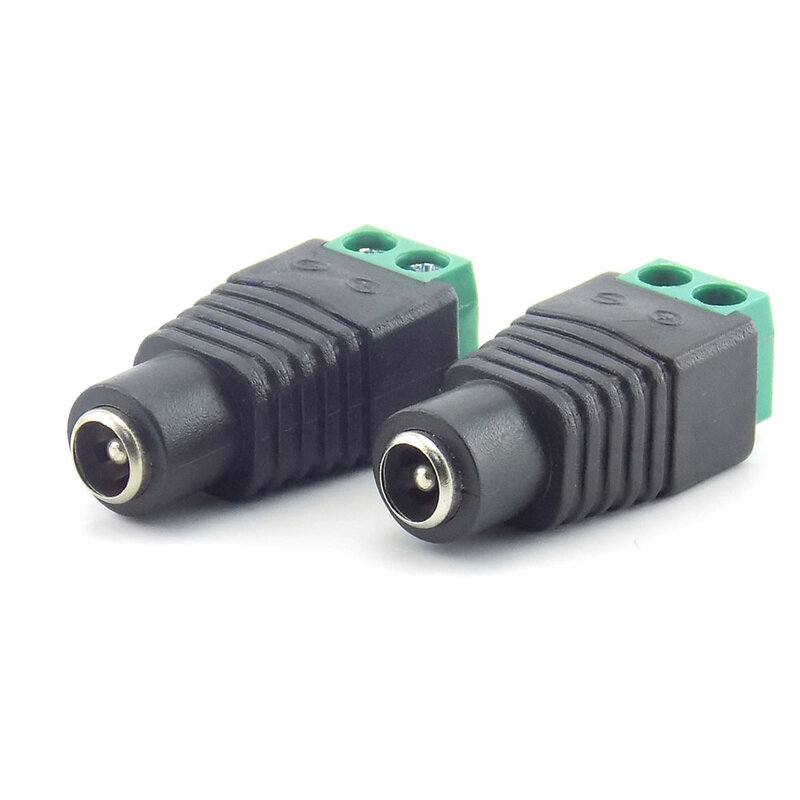 5 buah 12V DC steker perempuan konektor Jack adaptor catu daya untuk CCTV 5050 3528 Strip LED sistem lampu cahaya 5.5mm * 2.1mm