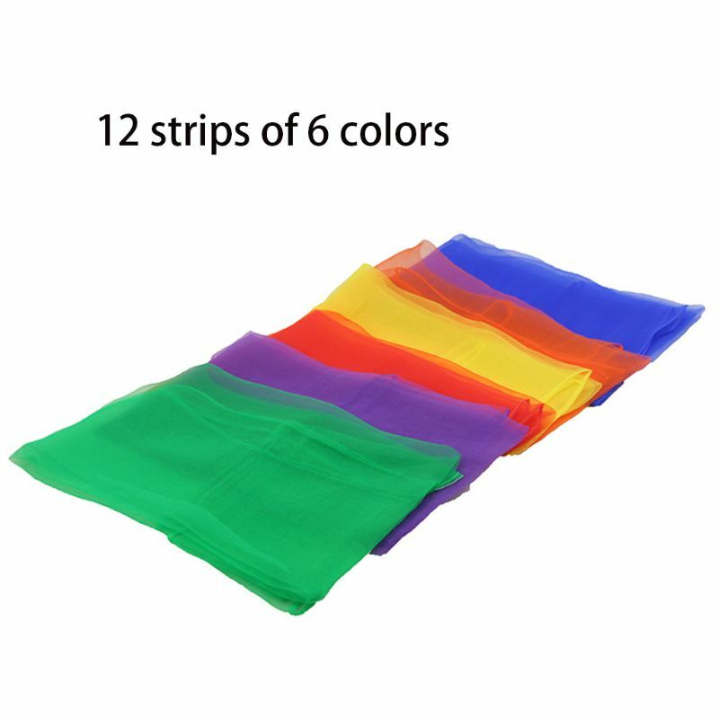 12 pezzi sciarpe da ginnastica per giochi all'aperto giocattoli danza giocoleria asciugamani color caramella palestra danza