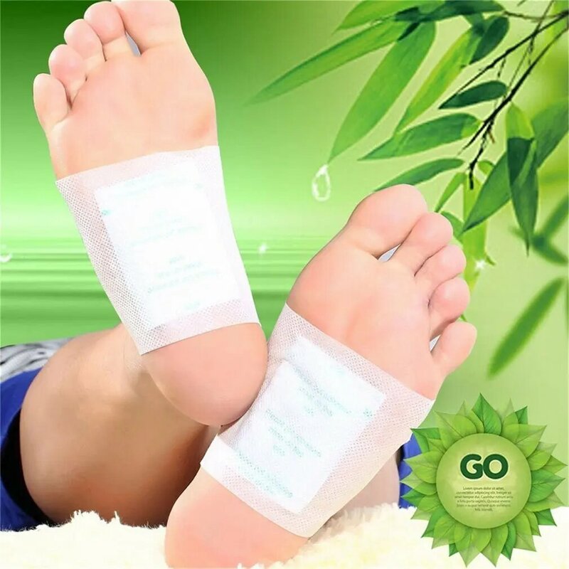Pegatinas para pies de vinagre de bambú para 20 piezas, pegatinas para pies de desintoxicación corporal, pegatinas para pies de salud para adultos, bolsa, almohadilla adhesiva para el cuidado de los pies